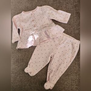 Baby Girl 2-Piece Outfit, Size 0-3M